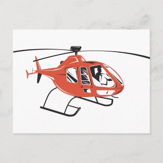 Hubschrauber Chopper Retro Postkarte (Vorderseite)