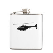 Hubschrauber-Chopper-Silhouette fertigen Farbe Flachmann (Vorderseite)