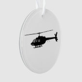 Hubschrauber-Chopper-Silhouette fertigen Farbe Ornament (Vorderseite)