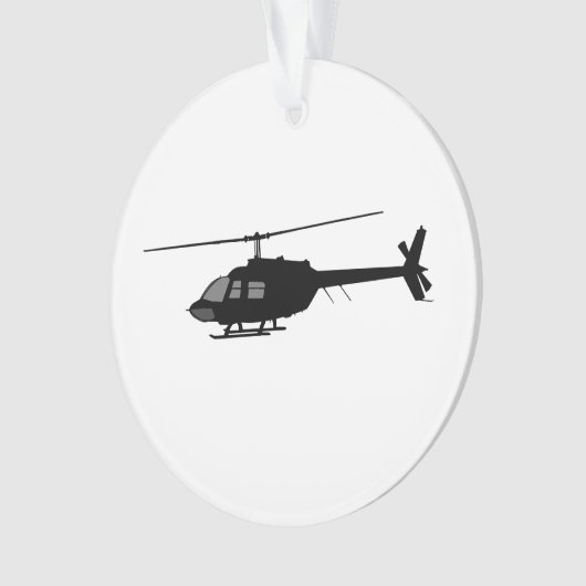 Hubschrauber-Chopper-Silhouette fertigen Farbe Ornament (Vorderseite)