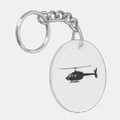 Hubschrauber-Chopper-Silhouette fertigen Farbe Schlüsselanhänger (Vorderseite links)