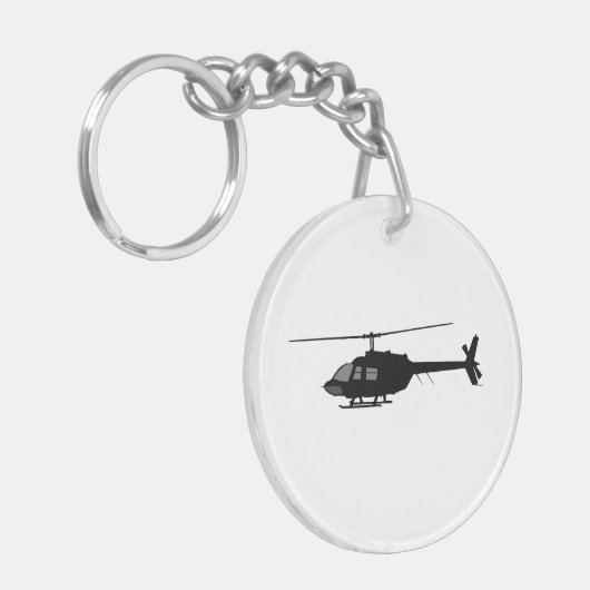 Hubschrauber-Chopper-Silhouette fertigen Farbe Schlüsselanhänger (Vorderseite links)