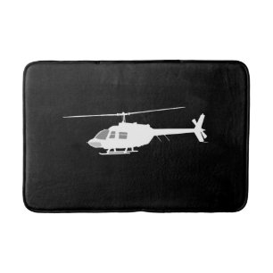 Hubschrauber-Chopper-Silhouette-fliegendes Badematte
