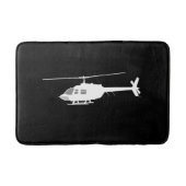 Hubschrauber Chopper Silhouette Flying Black Badematte (Vorderseite)