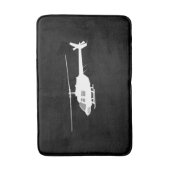 Hubschrauber Chopper Silhouette Flying Black Badematte (Vorderseite Vertikal)
