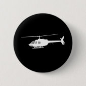 Hubschrauber Chopper Silhouette Flying Black Button (Vorderseite)