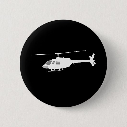 Hubschrauber Chopper Silhouette Flying Black Button (Vorderseite)