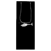 Hubschrauber Chopper Silhouette Flying Black Geschenktüte Für Weinflaschen (Vorderseite)