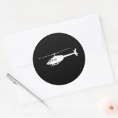 Hubschrauber Chopper Silhouette Flying Black Runder Aufkleber (Umschlag)