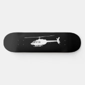 Hubschrauber Chopper Silhouette Flying Black Skateboard (Horizontal)