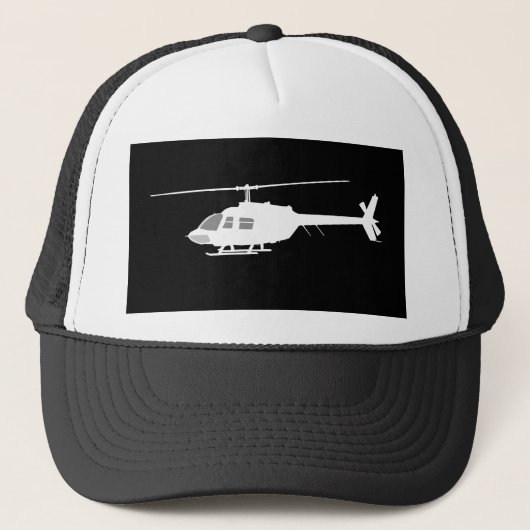 Hubschrauber Chopper Silhouette Flying Black Truckerkappe (Vorderseite)