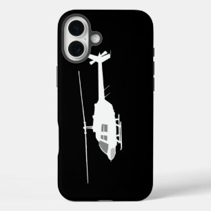 Hubschrauber-Chopper-Silhouette Schwarz fliegen iPhone 16 Plus Hülle