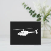 Hubschrauber Chopper Silhouette Schwarz Flying Dec Postkarte (Stehend Vorderseite)
