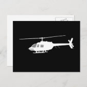 Hubschrauber Chopper Silhouette Schwarz Flying Dec Postkarte (Vorne/Hinten)