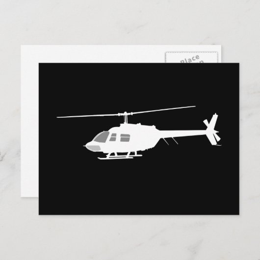 Hubschrauber Chopper Silhouette Schwarz Flying Dec Postkarte (Vorne/Hinten)