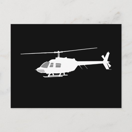 Hubschrauber Chopper Silhouette Schwarz Flying Dec Postkarte (Vorderseite)