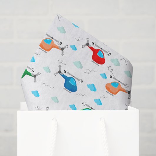 Hubschrauber-Dekorpapier, Flugzeug-Geburtstag Seidenpapier (Geschenktüte)