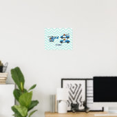 Hubschrauber der Polizei auf Zickzack Poster (Heimbüro)
