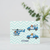 Hubschrauber der Polizei auf Zickzack Postkarte (Stehend Vorderseite)