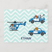 Hubschrauber der Polizei auf Zickzack Postkarte (Vorderseite)