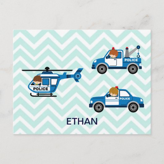 Hubschrauber der Polizei auf Zickzack Postkarte (Vorderseite)