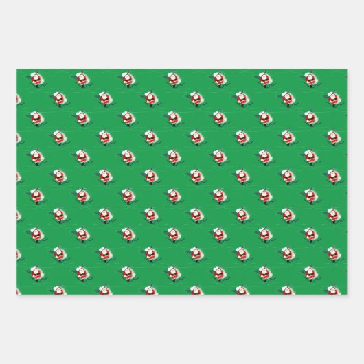 Hubschrauber des Weihnachtsmanns Geschenkpapier Set (Vorderseite)