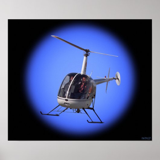 Hubschrauber druckt Coolen Chopper Pilot Druckplak Poster (Vorne)