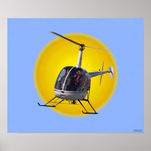 Hubschrauber druckt Coolen Chopper Pilot Druckplak Poster