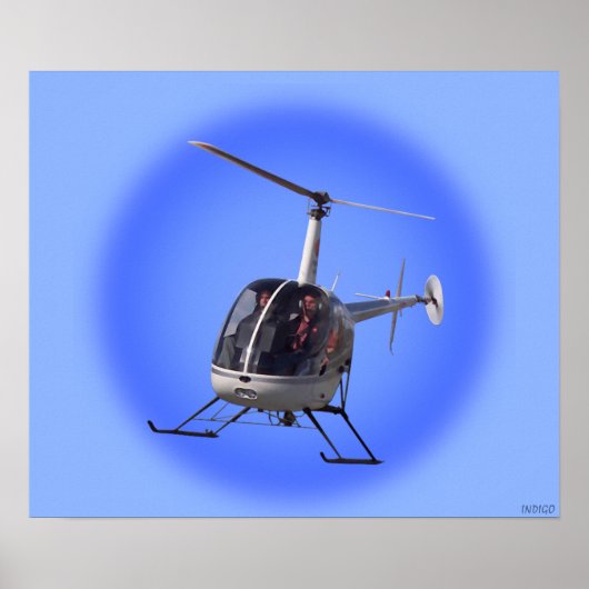 Hubschrauber druckt Coolen Chopper Pilot Druckplak Poster (Vorne)