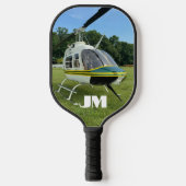 Hubschrauber Foto, Luftfahrt, Personalisiert Pickleball Schläger (Vorderseite)