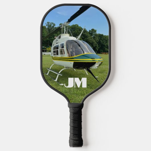 Hubschrauber Foto, Luftfahrt, Personalisiert Pickleball Schläger (Vorderseite)