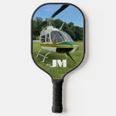 Hubschrauber Foto, Luftfahrt, Personalisiert Pickleball Schläger (Rückseite)