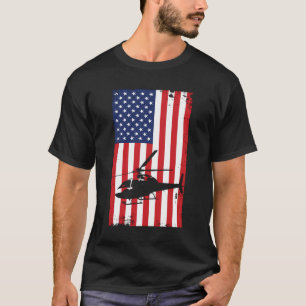 Hubschrauber für den amerikanischen Flaggenpilot T-Shirt