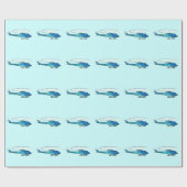 Hubschrauber Geschenkpapier (Flach)