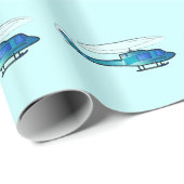 Hubschrauber Geschenkpapier (Rolleneckpunkt)