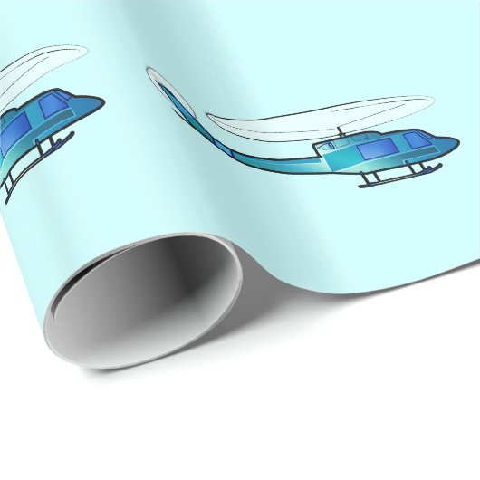 Hubschrauber Geschenkpapier (Rolleneckpunkt)