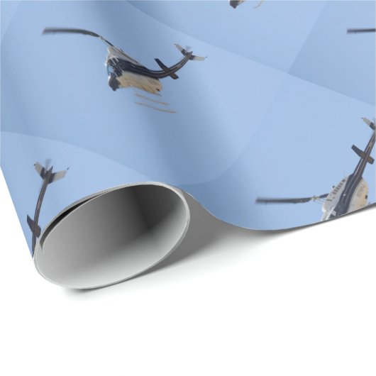 Hubschrauber Geschenkpapier (Rolleneckpunkt)