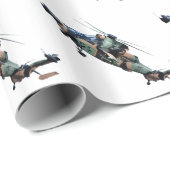 Hubschrauber Geschenkpapier (Rolleneckpunkt)