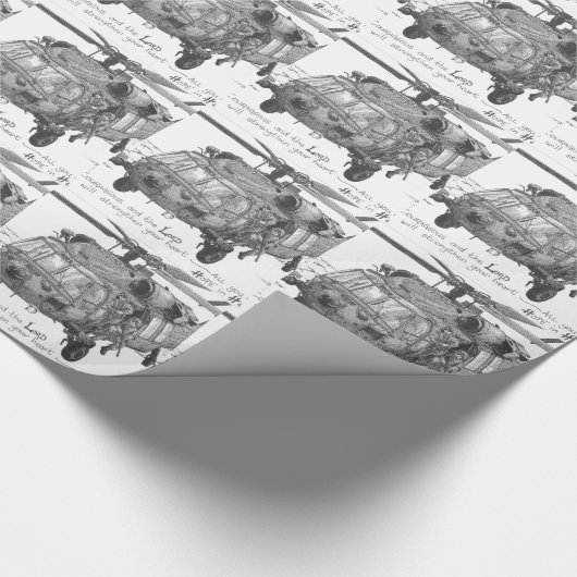 Hubschrauber Geschenkpapier (Ecke)