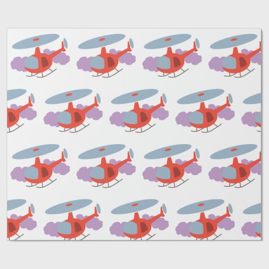 Hubschrauber Geschenkpapier (Flach)