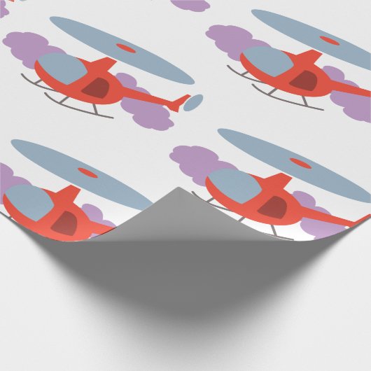 Hubschrauber Geschenkpapier (Ecke)