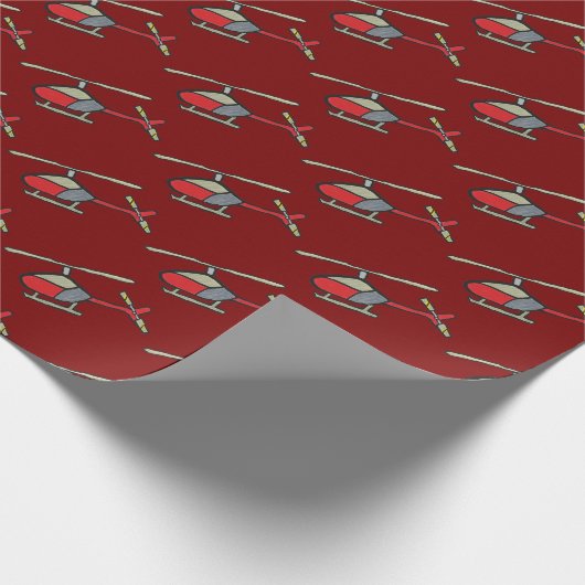 Hubschrauber Geschenkpapier (Ecke)