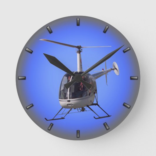 Hubschrauber-Hubschrauber-Hubschrauber-Uhrengesche Runde Wanduhr (Vorderseite)