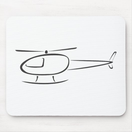 Hubschrauber im Swish, der Art zeichnet Mousepad (Vorne)