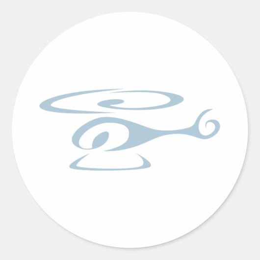 Hubschrauber im "Swish Zeichn Style" Runder Aufkleber (Vorderseite)