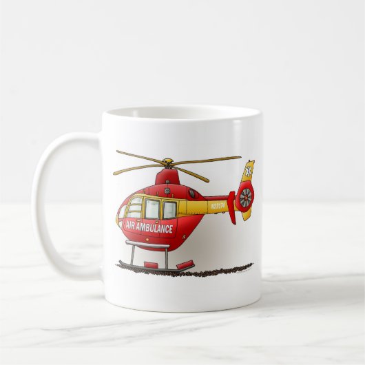 Hubschrauber-Krankenwagen-Tasse Kaffeetasse (Links)
