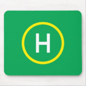 Hubschrauber-Landeplatz Mousepad festes Grün (Vorne)