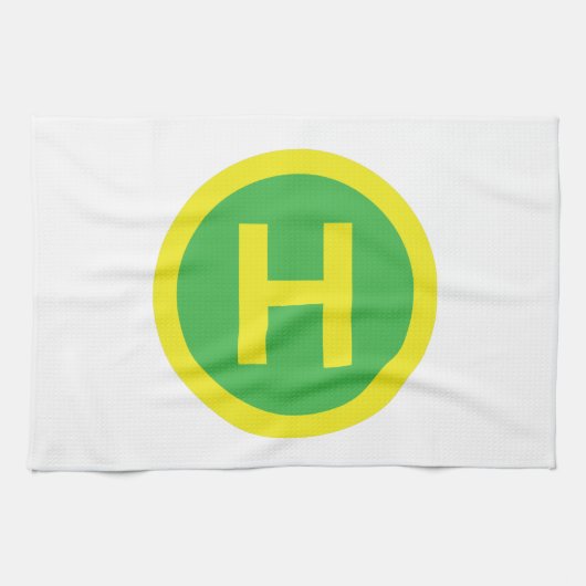 Hubschrauber-Landeplatz Zeichen Handtuch (Horizontal)