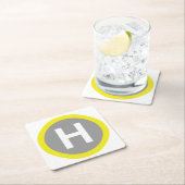 Hubschrauber-Landeplatz Zeichen Rechteckiger Pappuntersetzer (Vor Ort)