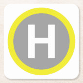 Hubschrauber-Landeplatz Zeichen Rechteckiger Pappuntersetzer (Vorderseite)